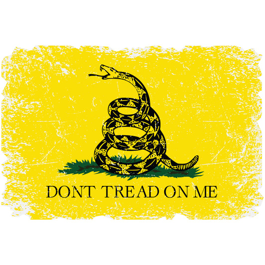 Dont Tread On Me - American Flag Decal - Gadsden Flag (Rustic)