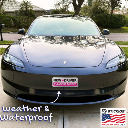 New Driver Stickers - Removable, Non-Magnetic, New Driver Signs For Cars & Windows - Cute Pink