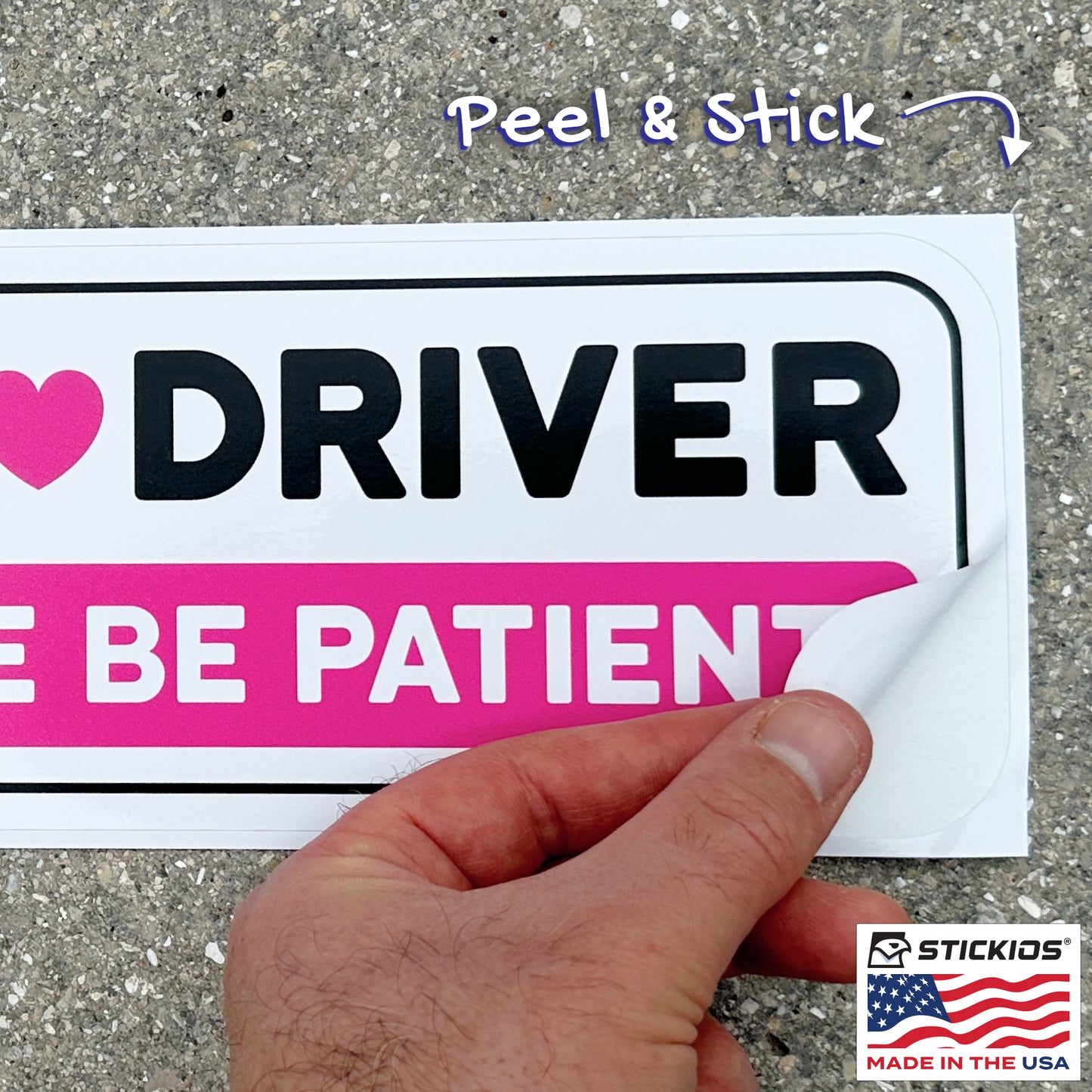 New Driver Stickers - Removable, Non-Magnetic, New Driver Signs For Cars & Windows - Cute Pink