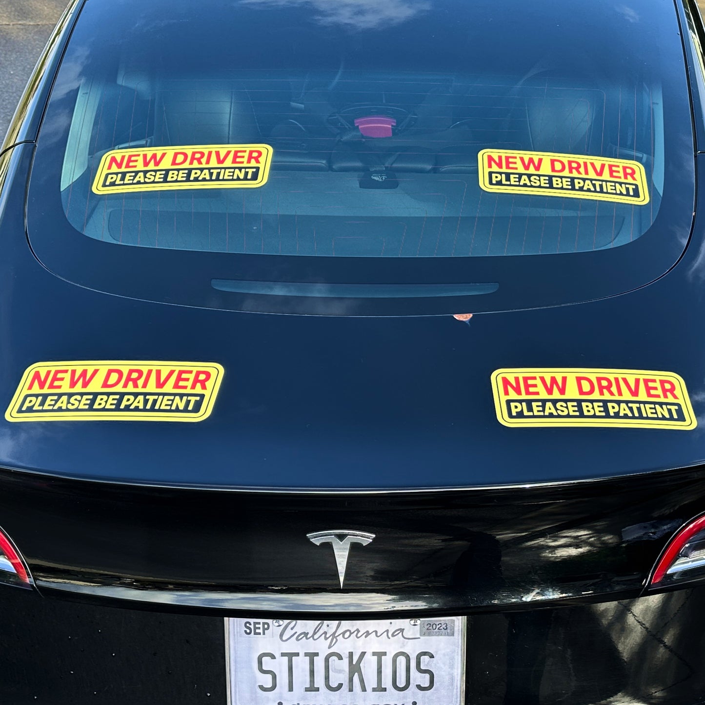 New Driver Stickers - Removable, Non-Magnetic, New Driver Signs For Cars & Windows - Classic Yellow