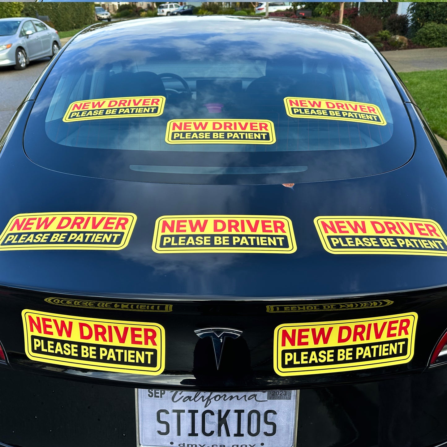 New Driver Stickers - Removable, Non-Magnetic, New Driver Signs For Cars & Windows - Classic Yellow