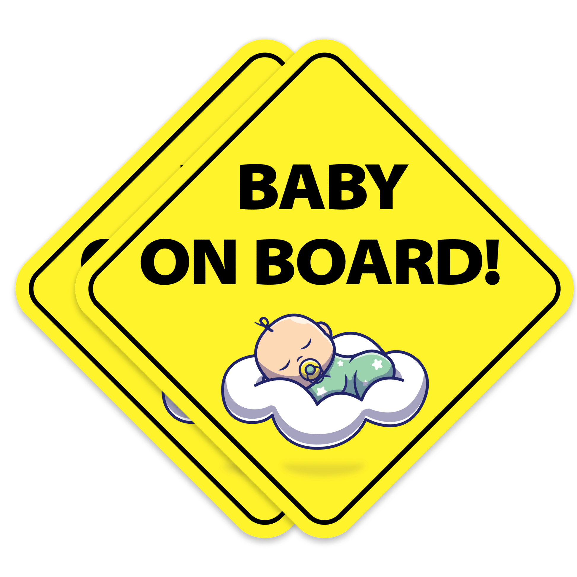 Baby on Board Sticker Vinyl Decal Baby Boy Sleeping